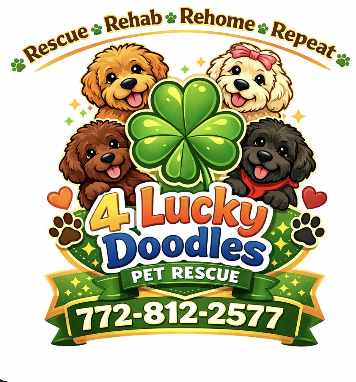4 Lucky Doodles Pet Rescue  logo