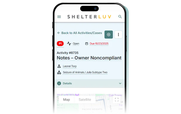 A field services activity record open on a phone